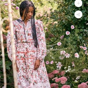 LoveShackFancy Saratoga Strawberry Maxi Skirt